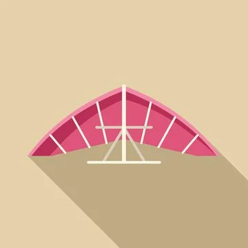 Pink hang glider flying flat design illustration Illustrazione stock