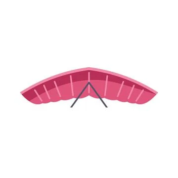 Pink hang glider symbol representing freedom and adventure Stock Illustration