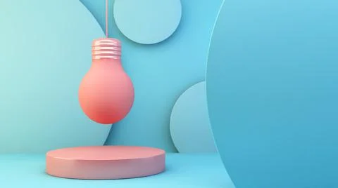 Pink hanging lightbulb Stock Illustration