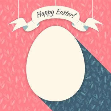 Pink happy easter card Stock Illustration