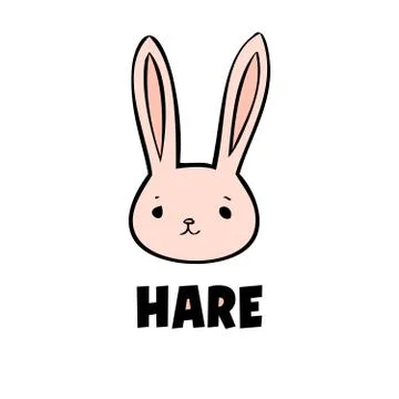 Pink hare icon Stock Illustration