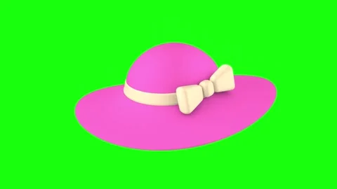 Pink hat with bow on green screen. Clothing and accessories concept. Stock Footage 307854760