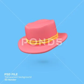 Pink Hat isolated 3d render icon illustration PSD Template