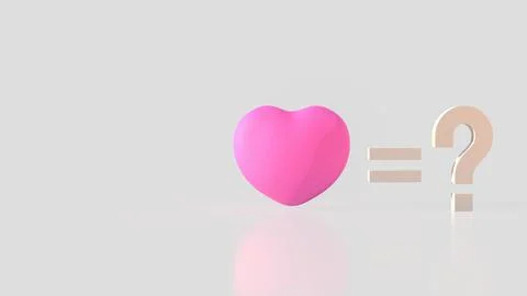 The pink Heart  and question mark for love concept 3d rendering. Stock Illustration