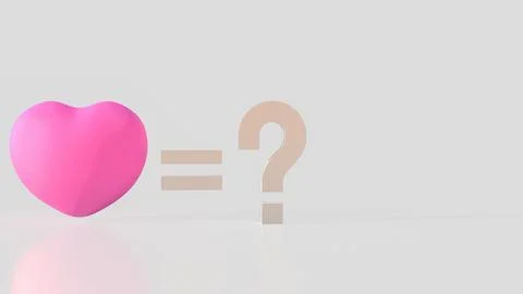 The pink Heart  and question mark for love concept 3d rendering. Stock Illustration