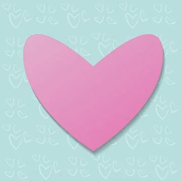 Pink heart on a background pattern Stock Illustration