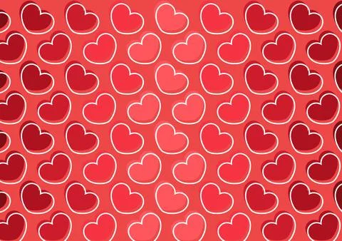 Pink heart background on white background Illustrazione stock