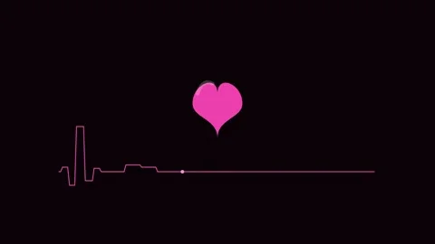 Pink Heart Beat ECG Pulse Medical Animation Loop Stock Footage 342610804