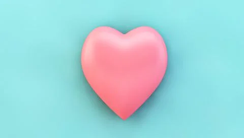 Pink heart on blue background Stock Illustration