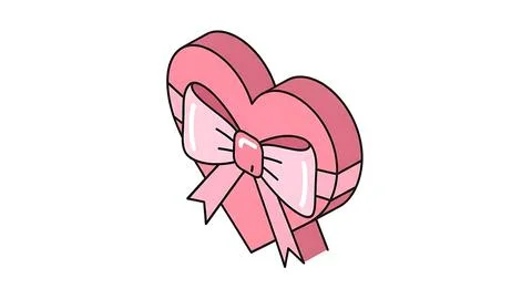 Pink heart with bow Stock Illustration