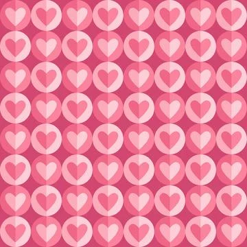 Pink heart in circle frame shape texture Stock Illustration