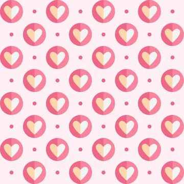 Pink heart with dots leaf shape texture Illustrazione stock