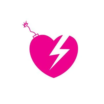 Pink heart explode logo design vector graphic symbol icon illustration crea.. Illustrazione stock