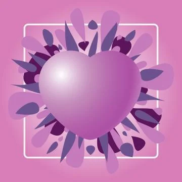 Pink heart with the explosion in the background Stockillustratie