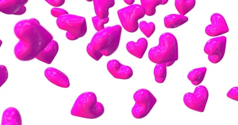 Pink Heart falling slow motion Stock Footage 126907142