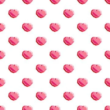 Pink heart gem seamless pattern for valentines day Stock Illustration