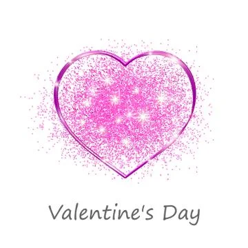 Pink heart in a gift on Valentines day Stock Illustration