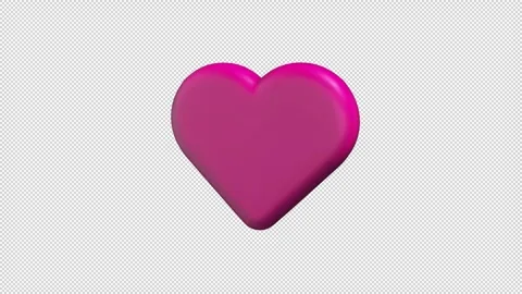 Pink heart with a glossy finish Loop Alpha Stock Footage 308224529