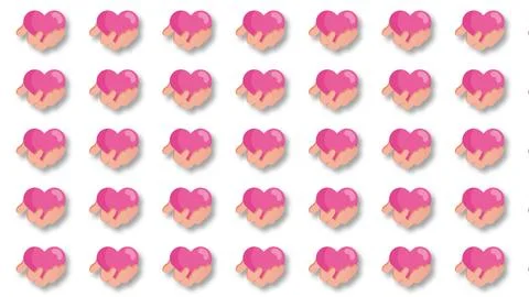 Pink Heart In Hands Pattern Background Celebrating Child Health Day And Care. Stock Illustration