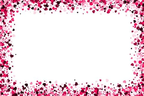Pink heart horizontal rectangle frame with space for text. Background for V.. イラスト素材