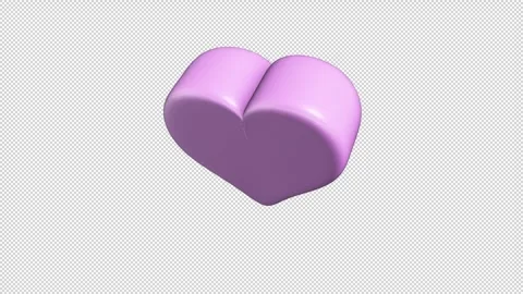 Pink Heart Loop Alpha Stock Footage 308224427