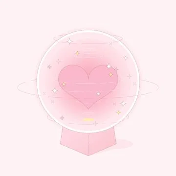 Pink heart magic ball Stock Illustration
