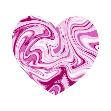 Pink heart with marble texture. Vector graphics Stock Illustration