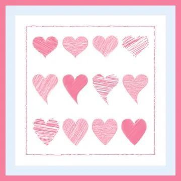 Pink  heart painted Stock Illustration