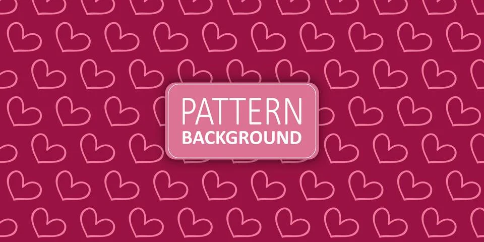 Pink Heart Pattern Background with Repeating Hand Drawn Love Shapes Illustrazione stock