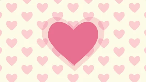 Pink Heart Pattern on Cream Background Symbolizing Love and Romance Video stock 341920414