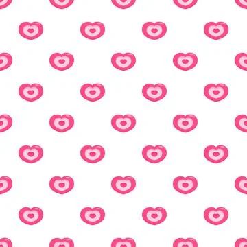 Pink heart pattern creating an endless romantic background Stock Illustration