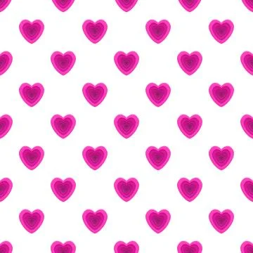 Pink heart pattern creating seamless love background Stock Illustration