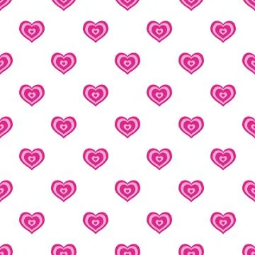 Pink heart pattern creating a seamless love background Illustrazione stock
