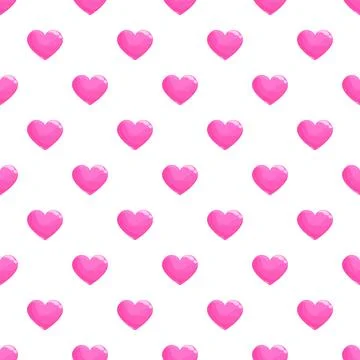 Pink heart pattern creating seamless love background Stock Illustration