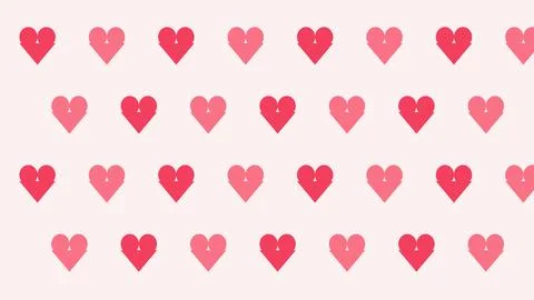 Pink heart pattern with glitter dots on white background Stock Illustration