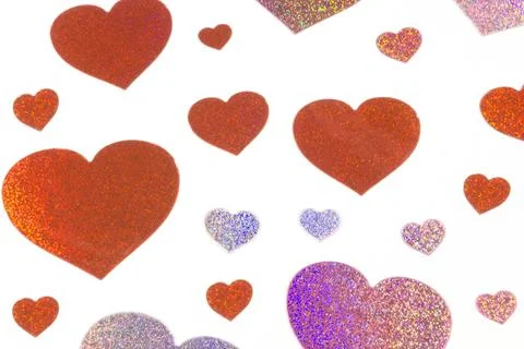 Pink Heart Pattern Isolated On Background. Symbol Of Lover Valentine Day Stock Photos