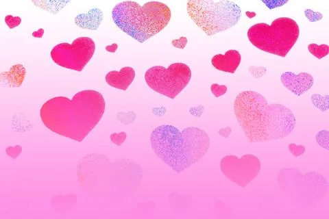 Pink Heart Pattern Isolated On Background. Symbol Of Lover Valentine Day 스톡 사진
