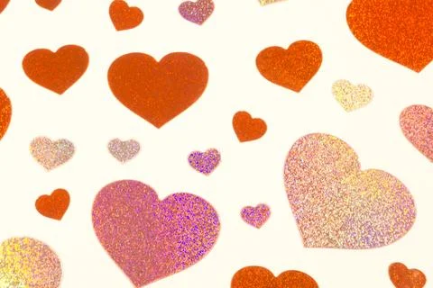 Pink Heart Pattern Isolated On Background. Symbol Of Lover Valentine Day Stock Photos