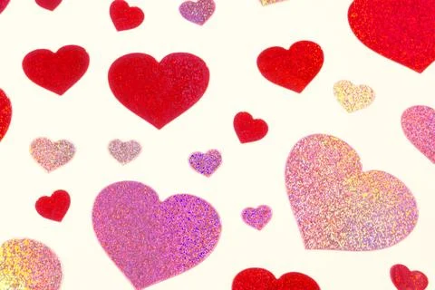 Pink Heart Pattern Isolated On Background. Symbol Of Lover Valentine Day Stock Photos