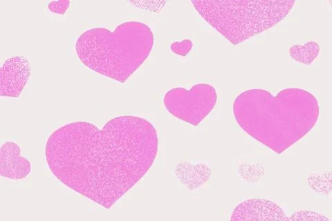 Pink Heart Pattern Isolated On Background. Symbol Of Lover Valentine Day Stock Photos