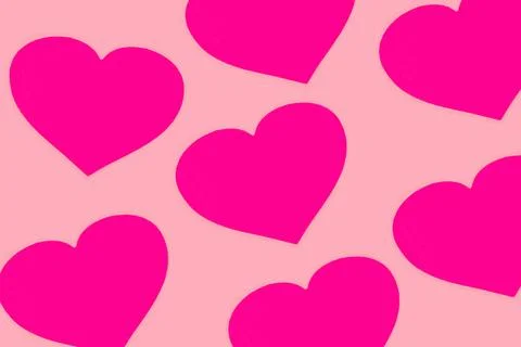 Pink Heart Pattern Isolated On Background. Symbol Of Lover Valentine Day 스톡 사진