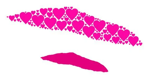 Pink Heart Pattern Map of Haiti Tortuga Island Illustrazione stock
