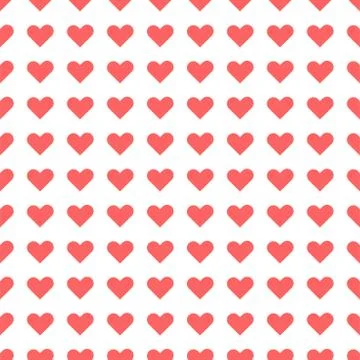 Pink heart pattern on white background Stock Illustration