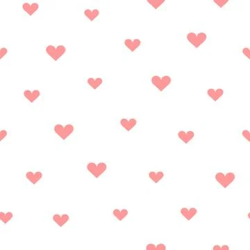 Pink heart pattern on white background Stock Illustration