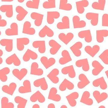 Pink heart pattern on white background Stock Illustration