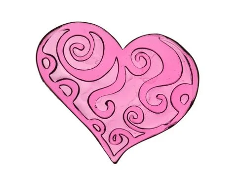 Pink heart with patterns Foto stock