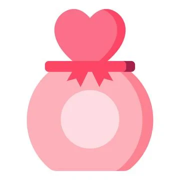 Pink heart perfume bottle vector icon for Valentine day romance Stock Illustration