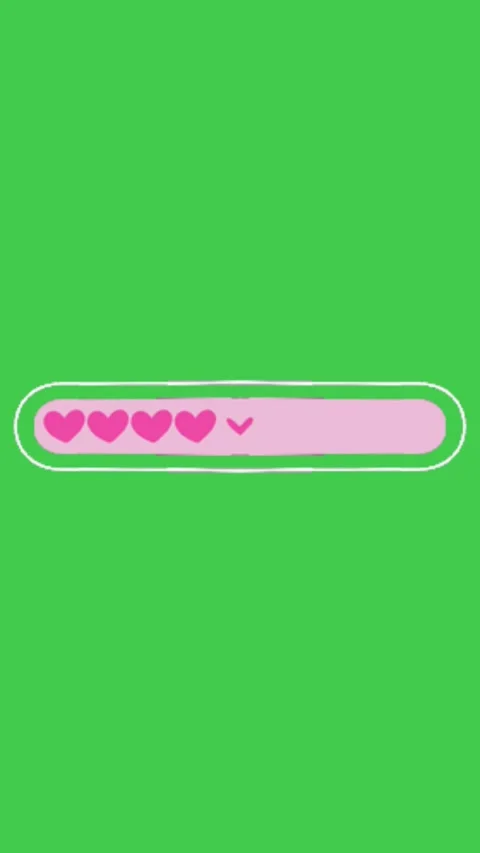 Pink Heart Progress Loading Bar Green Screen Vertical Stock Footage 344764371