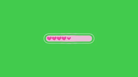 Pink Heart Progress Loading Bar Green Screen Motion Видео 344764376