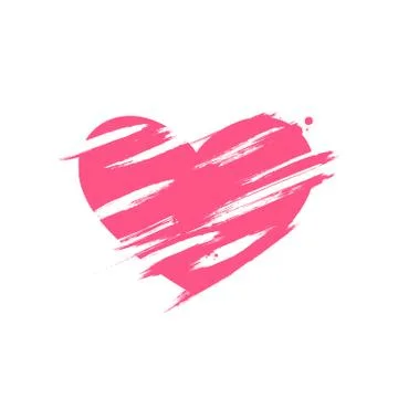 Pink heart with scratch. Vector Illustration Stock Illustration